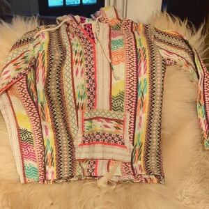 Colorful Baja Hoodie 100% Cotton Surfer/Beach Hoodie.